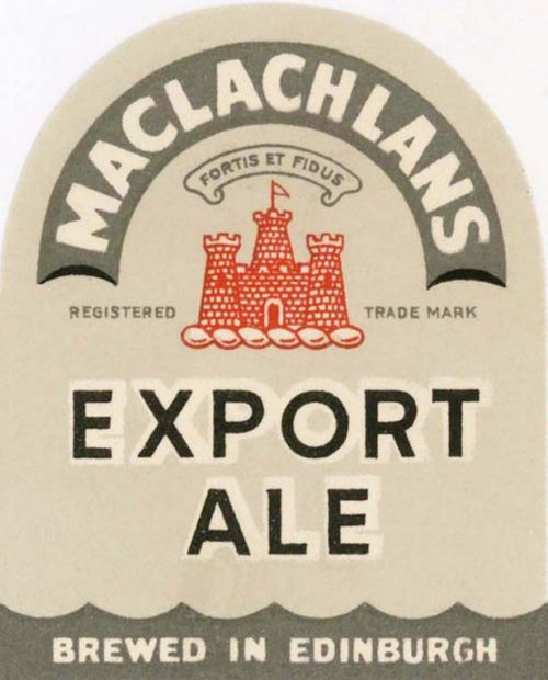 <p>A beer bottle label for Maclachlans Ltd's Export Ale.</p>