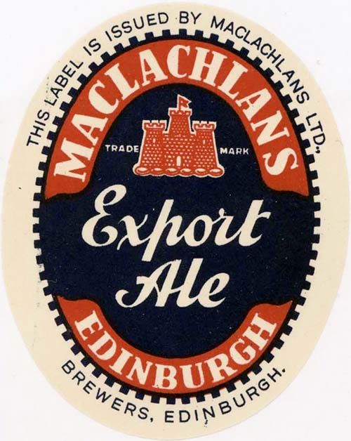 <p>A beer bottle label for Maclachlans Ltd's Export Ale.</p>