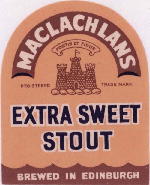 <p>A beer bottle label&nbsp; for Maclachlans Ltd's Extra Sweet Stout</p>
