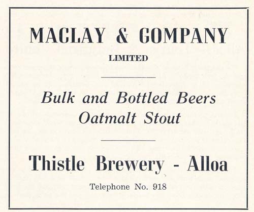 <p>An advertisement for Maclay and Co Ltd's Beers and Oatmalt Stout.</p>