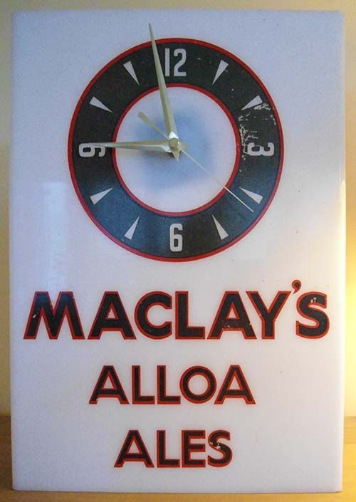 <p>A clock advertising Maclay & Co Ltd's Alloa Ales.</p>