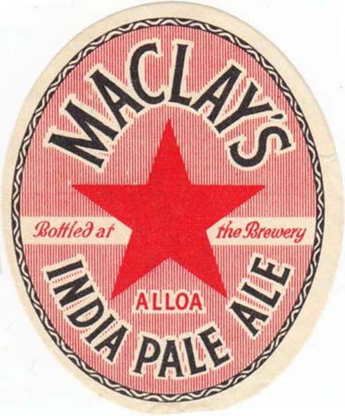 <p>Beer bottle label for Maclay & Co Ltd's India Pale Ale.</p>