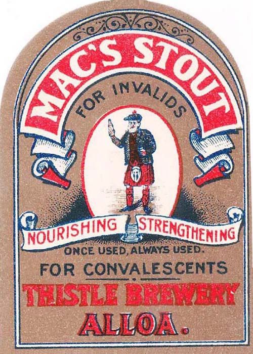 <p>Beer bottle label for Maclay & Co Ltd's Mac's Stout (for invalids!).</p>