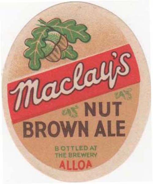 <p>Beer bottle label for Maclay & Co Ltd's Nut Brown Ale.</p>