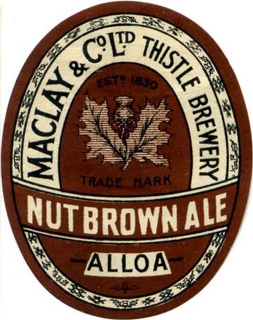 <p>Beer bottle label for Maclay & Co Ltd's Nut Brown Ale.</p>
