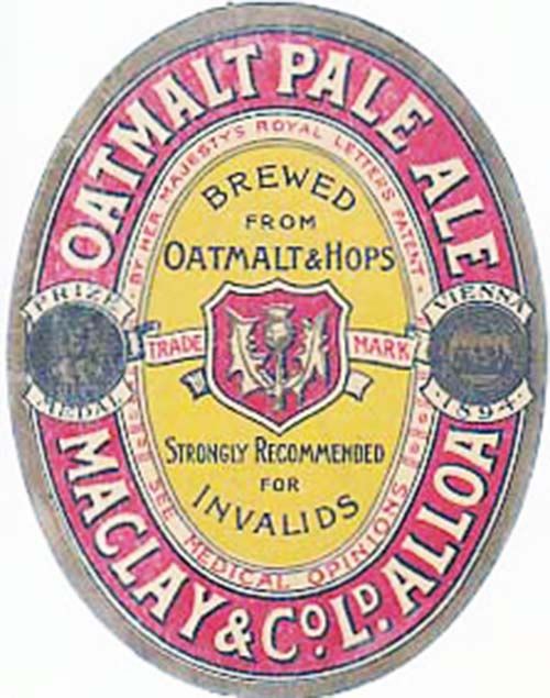 <p>Beer bottle label for Maclay & Co Ltd's Oatmalt Pale Ale.</p>