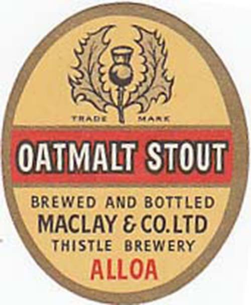 <p>Beer bottle label for Maclay & Co Ltd's Oatmalt Stout.</p>