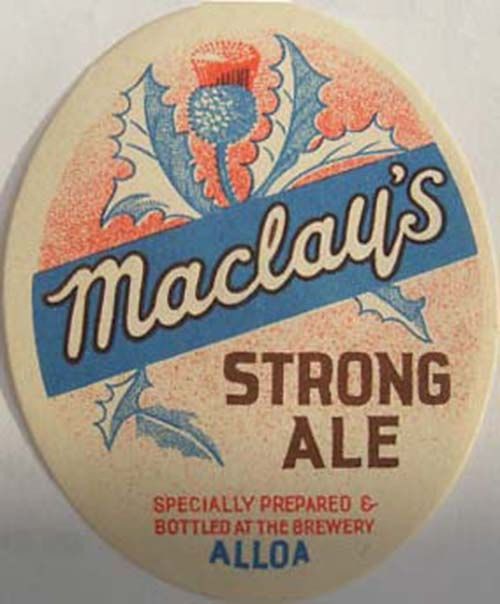 <p>Beer bottle label for Maclay & Co Ltd's Strong Ale.</p>