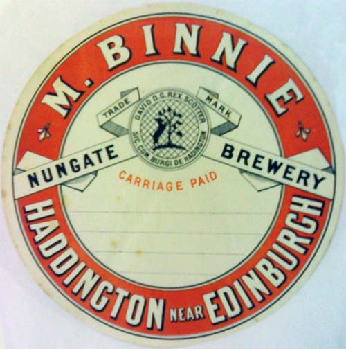 <p>A cask label for Mark Binnie & Co.</p>