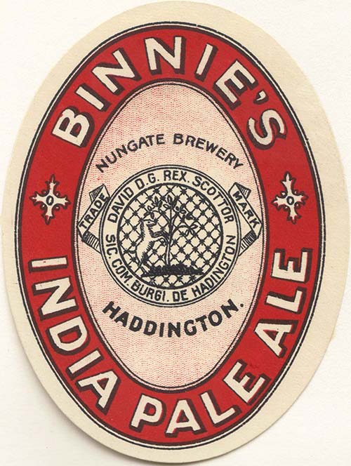 <p>A&nbsp; bottle label for Mark Binnie & Co's India Pale Ale.</p>