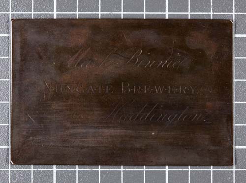 <p>A printing block for Mark Binnie & Co's business cards</p>