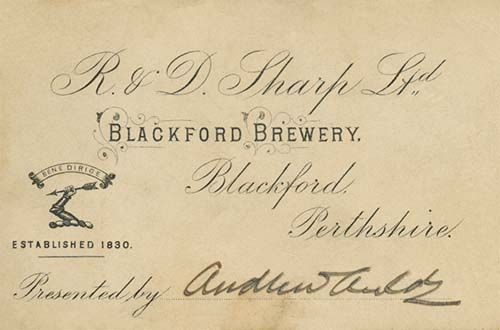 <p>A postcard from Andrew Auld of R. & D. Sharp Ltd</p>