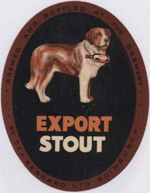 <p>A bottle label for Thomas and James Bernard Ltd's Export Stout.</p>