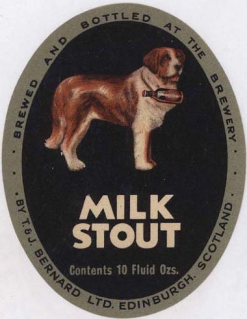 <p>A bottle label for Thomas and James Bernard Ltd's Milk Stout.</p>