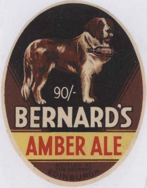 <p>A bottle label for Thomas and James Bernard Ltd's 90/- Amber Ale.</p>