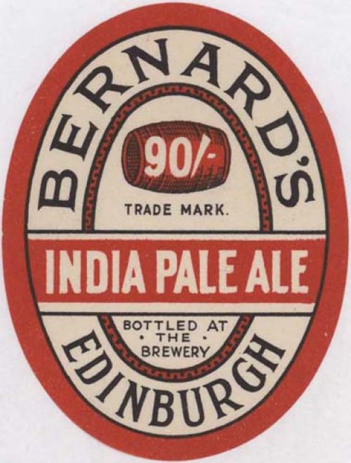 <p>A bottle label for Thomas and James Bernard Ltd's 90/- India Pale Ale.</p>