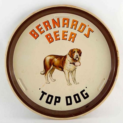 <p>A tray promoting Thomas and James Bernard Ltd's as 'Top dog'.</p>