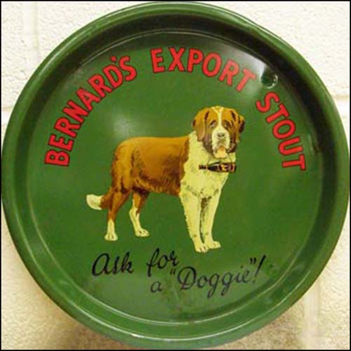 <p>A tray advertising Thomas and James Bernard Ltd's Export Stout, with the slogan 'Ask for a Doggie!'.</p>