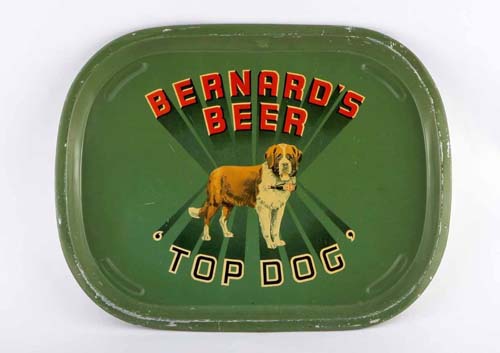 <p>A tray promoting Thomas and James Bernard Ltd, with the slogan 'Top dog'.</p>