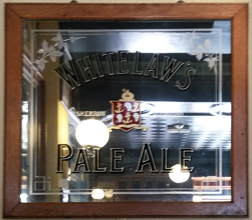 <p>A mirror advertising William Whitelaw & Son's Pale Ale.</p>