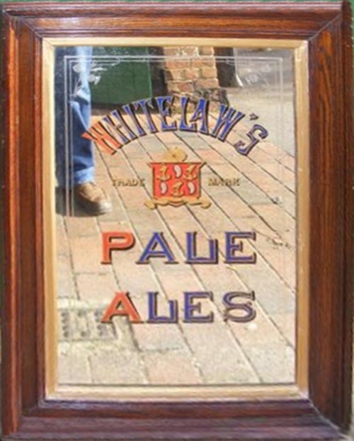 <p>A mirror advertising William Whitelaw & Son's Pale Ales.</p>